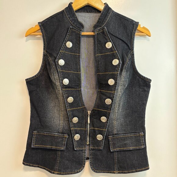 Retro Denim Vest - 2010s - Picture 1 of 15